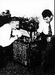 Shannon and Lasker at Shannon's chess machine